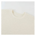 เสื้อสเวตเตอร์ผ้าถักลายวาฟเฟิลคอกลม (Z3668)