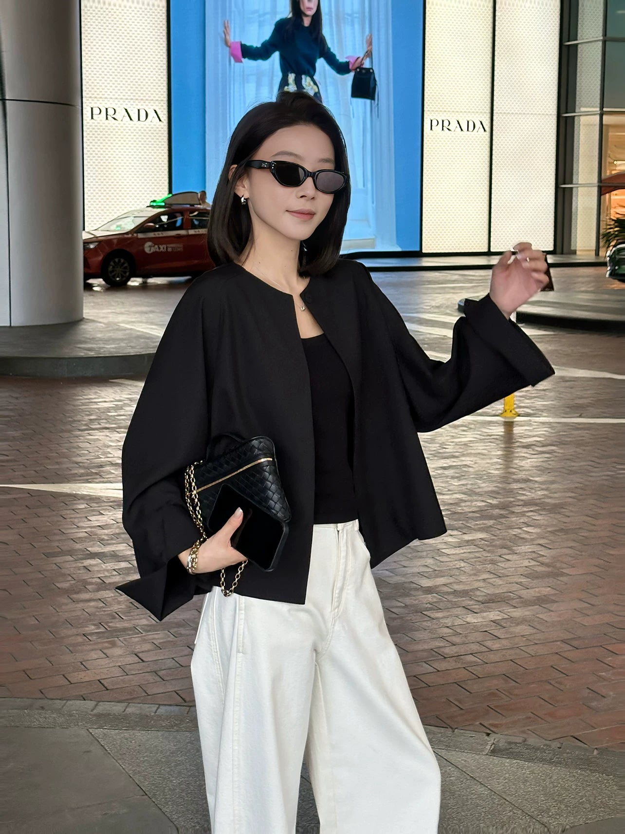 Collarless Cuff Detail Casual Jacket（Z3514）