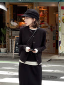 เสื้อแขนยาวทรงสลิมสีทูโทน（Z1576）