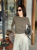 Ribbed Cropped Knit Sweater（Z3759）