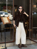 Corduroy Cropped Casual Pants（Z3592）