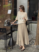 Elastic Waist Accordion Pleated Skirt（Z3177）