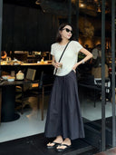 Pleated Elastic Waist Loose Pants