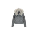 Detachable Fur Collar Sweater Outerwear（Z2744）