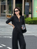 Hooded Color Block Knit Sweater（Z3604）