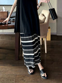 Diamond Pattern Color Block Midi Skirt（Z3293）
