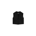 เสื้อแขนกุดคอกลมสีดำสไตล์มินิมอล（Z1640）