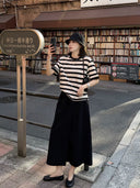 Contrast Stripe Short-Sleeve Top（Z3321）