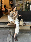 เสื้อเชิ้ตแขนยาวลายสก๊อตวินเทจเนื้อผ้ามีเท็กซ์เจอร์ (Z3489)