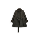Sherpa Collar Cinched Waist Wool Coat（Z3619）