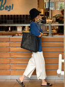 Elastic Waist Raw Hem Casual Trousers（Z3209）