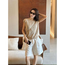 Crew Neck Marled Knit Vest（Z3288）