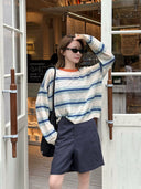 Contrast Stripe Knit Top（Z3249）