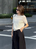 Neckline Panel Knit Top（Z3213）