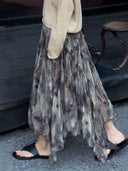 Tie-Dye Textured Asymmetric Skirt（Z3004）