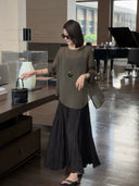 Elastic Waist Ruched Skirt（Z3287）