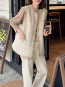 Tweed Layering Vest Jacket（Z3715）