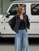 Áo Khoác Sơ Mi Cổ Bẻ Kiểu Dáng Xếp Ly Thoáng Khí (Z3077)