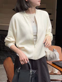 Minimalist Zip-Up Knit Cardigan（Z2542）