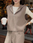 Hooded Half-Zip Knit Vest（Z2561）