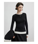 Colorblock Slim Long Sleeve Top（Z1576）