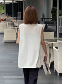 Rolled-Edge Neck Knit Vest（Z3118）