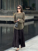 Elastic Waist Ruched Skirt（Z3287）