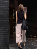 Draped Relaxed Fit Cropped Pants（Z2079）