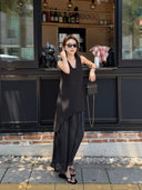 Flowy V-Neck Tiered Maxi Dress（Z3397）