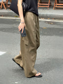 Vintage Elastic Waist Casual Pants（Z3443）