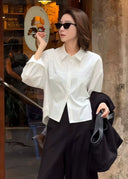 Vintage Collared Loose Fit Shirt（Z2420）