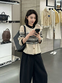 Striped Button Knit Cardigan（Z3761）