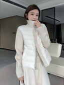 Áo Khoác Lông Vũ Cổ Đứng Tay Dệt Kim (Z2669)