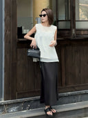 Flocked Jacquard Layered-Look Top（Z2207）