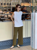 เสื้อกั๊กคอกลมผ่าข้างสไตล์ลำลอง (Z3322)
