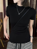 Kaos Rajut Slim-Fit Semi-Turtleneck Bernapas (Z1740)