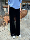 Velvet Elastic Waist Straight Pants（Z3752）