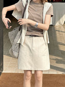 Dual Patch Pocket Versatile Skirt（Z3242）