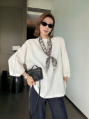 Casual Textured Loose-Fit Tee（Z3126）