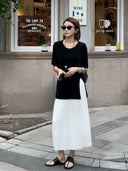 เสื้อยืดคอกลมผ่าข้างสีดำ (Z2100)