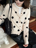 Color Block Polka Dot Knit Cardigan（Z3704）