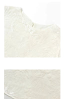 Flocked Jacquard Layered-Look Top（Z2207）