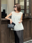 เสื้อท็อปลายลูกไม้แจ็คการ์ดแบบเลเยอร์ (Z2207)