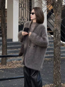 Soft Fuzzy V-Neck Cardigan（Z2608）