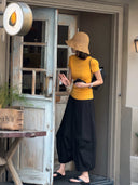 Elastic Waist Yamamoto Cropped Trousers（Z3308）