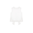 Elegant Pearl Detail Tie Neck Top（Z3323）