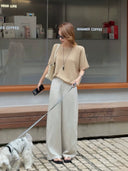 Quần Tây Dáng Suông Cạp Co Giãn Một Nửa (Z3100)