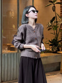 Vintage Crew Neck Textured Sweater（Z2541）