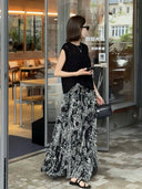 Floral with Elastic Waist Skirt（Z1950）
