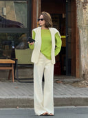 ミニマル スリム フレアード デニム ジーンズ（Z3015）